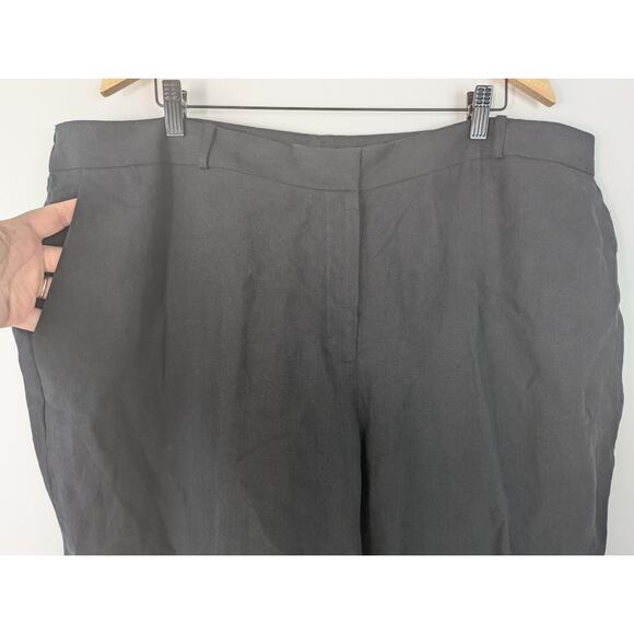 NWT Talbots Black Heritage Linen Wide Leg Trouser Pant - Picture 3 of 8